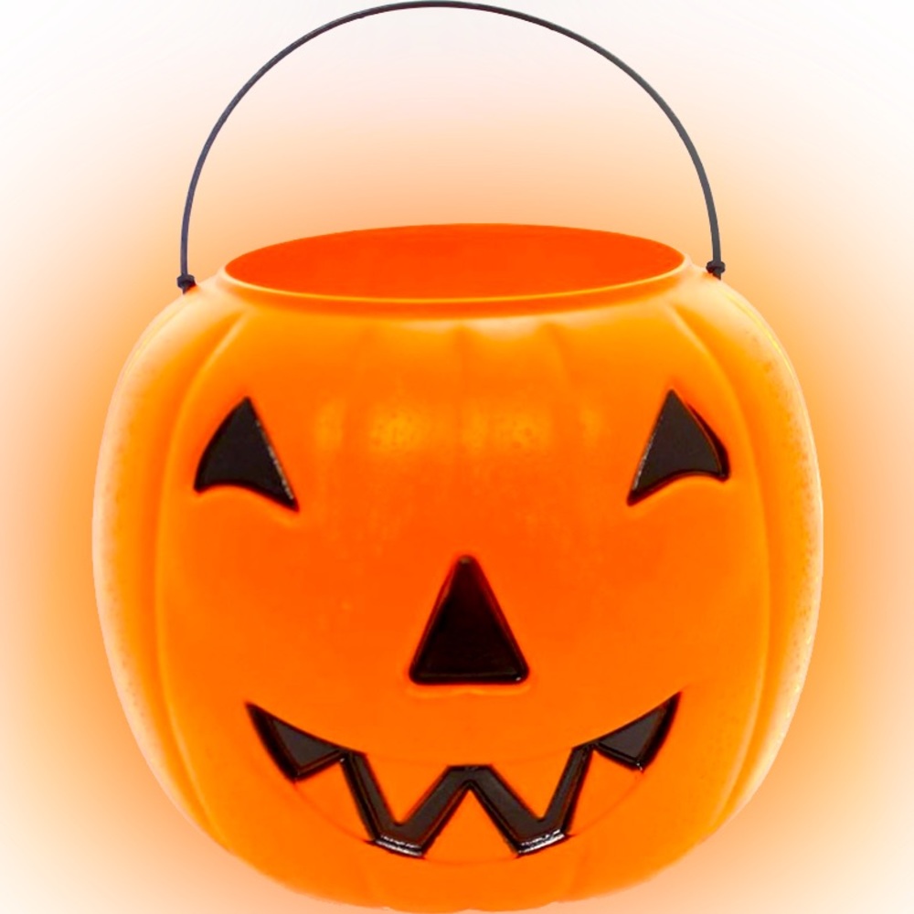 VTG GENERAL FOAM PLASTICS JACK-O-LANTERN PAIL HALLOWEEN 9” BLOW MOLD PUMPKIN